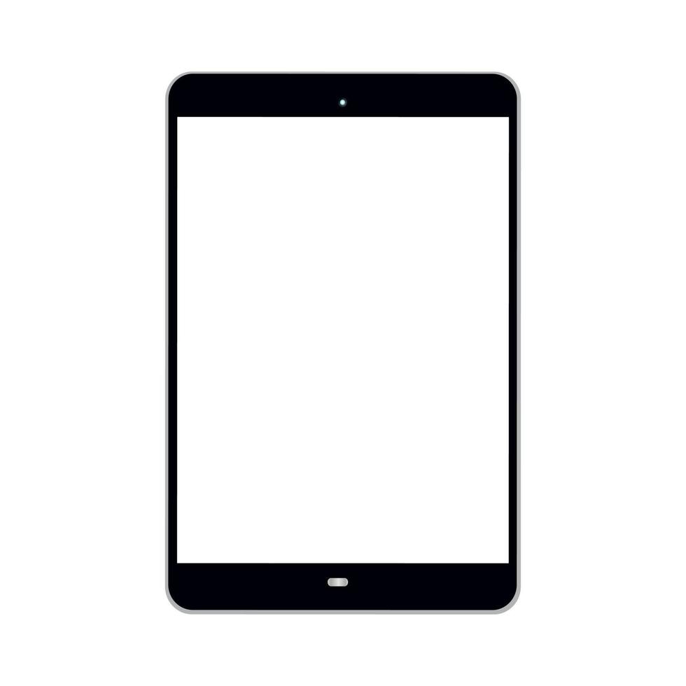 A tablet computer with a blank screen. Vector illustration isolated on a white background.