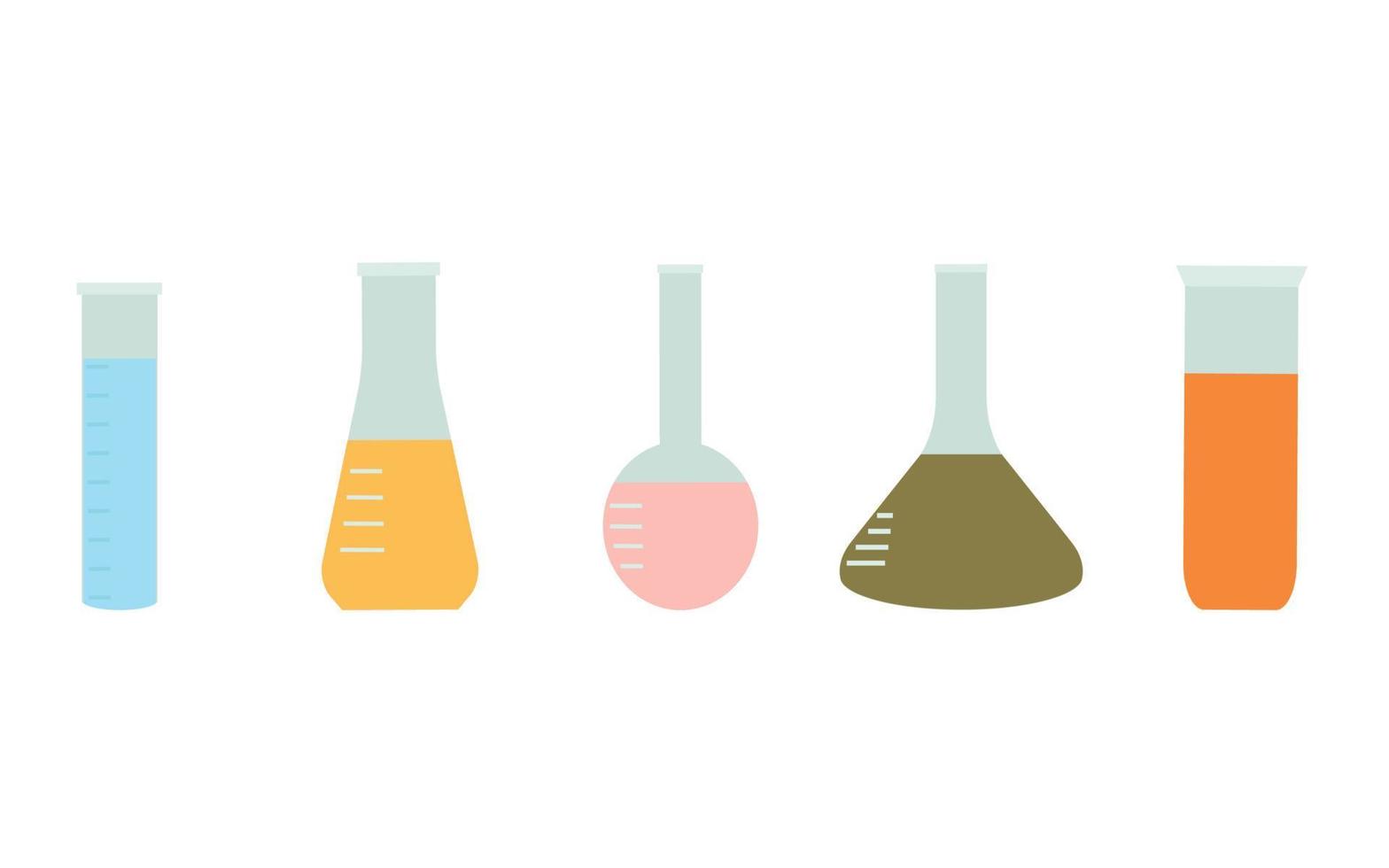 Set Lab flask icon. Vector illustration.