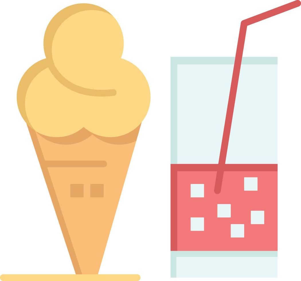 bebida helado verano jugo color plano icono vector icono banner plantilla