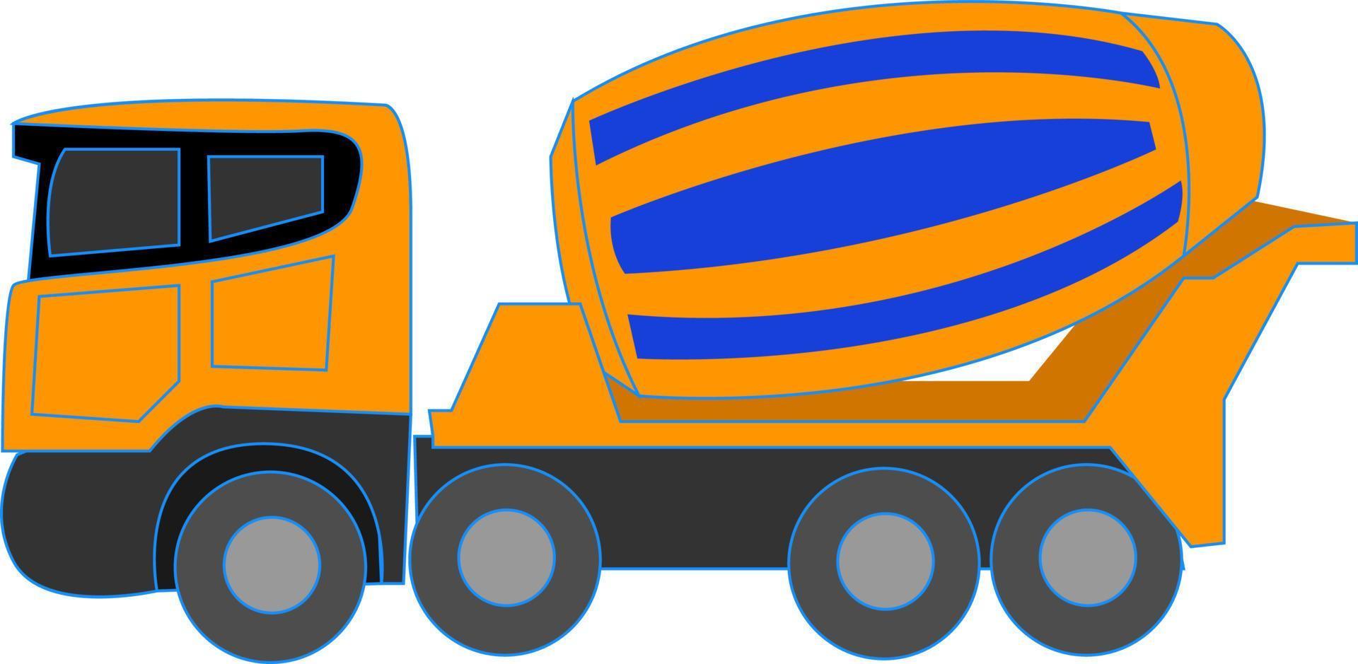 Concrete mixer, illustration, vector on white background.