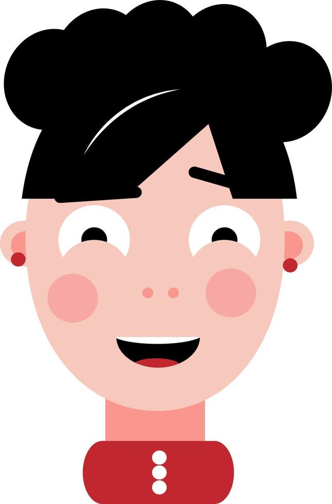 chica alegre, ilustración, vector sobre fondo blanco.