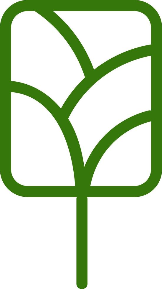 Square green tree, illustration, vector on white background.