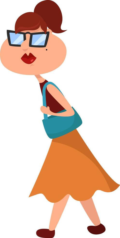 Woman in skirt ,illustration,vector on white background vector