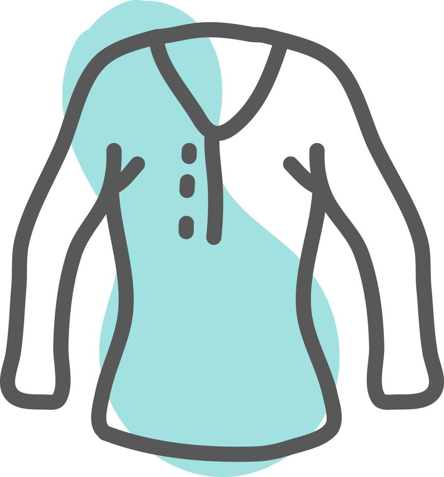 camisa azul con mangas largas, ilustración, vector, sobre un fondo blanco. vector