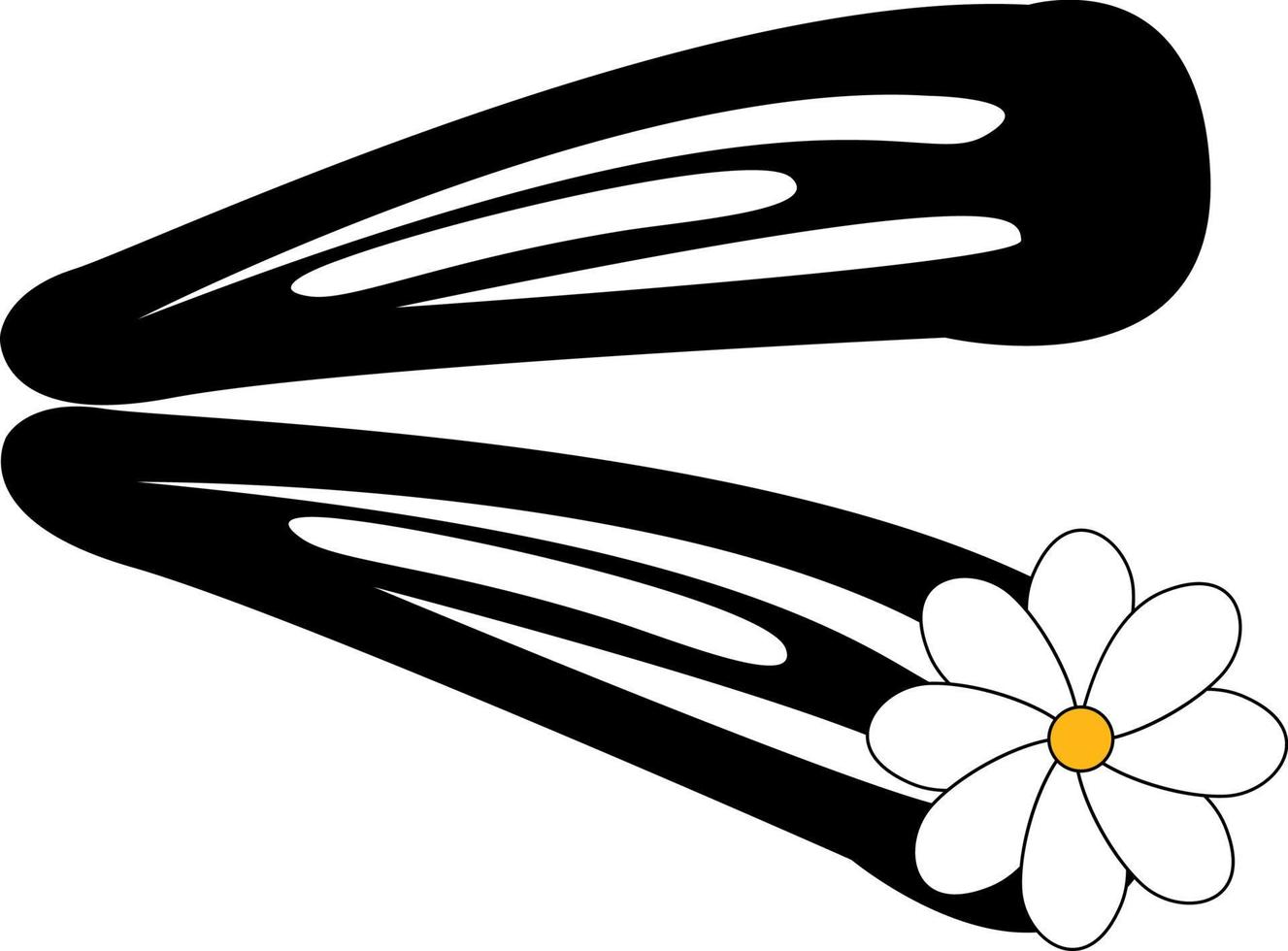 Hairpin with flower, illustration, vector on white background.