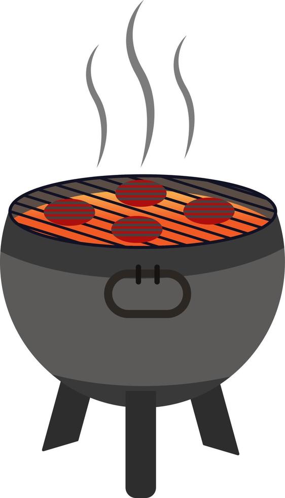 Barbeque grill ,illustration, vector on white background.