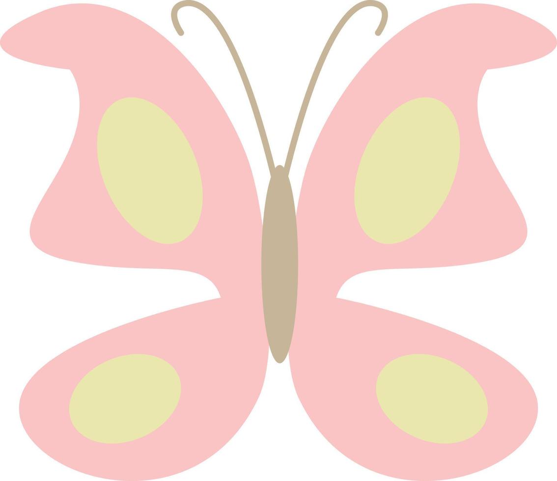 Pink butterfly with yellow dots, illustration, vector, on a white background. vector