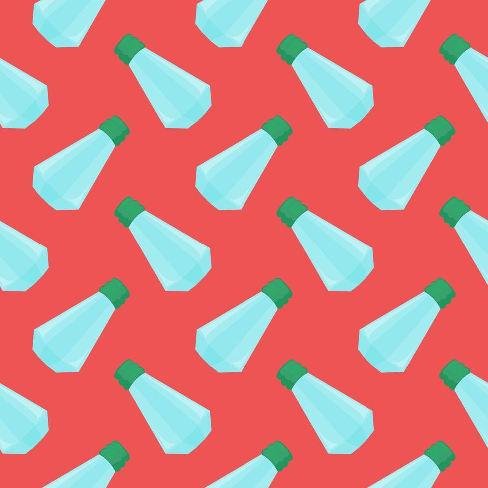 Small crystal , seamless pattern on a bright red background. vector