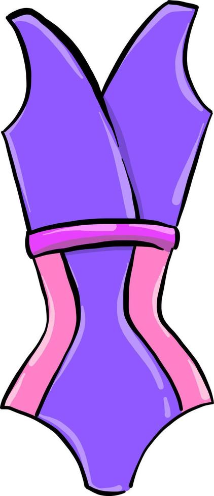 Purple swimsuit , illustration, vector on white background
