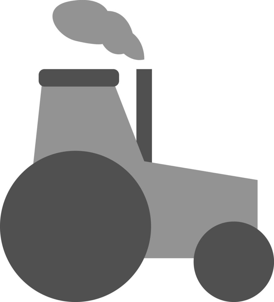 Grey tractor, icon illustration, vector on white background