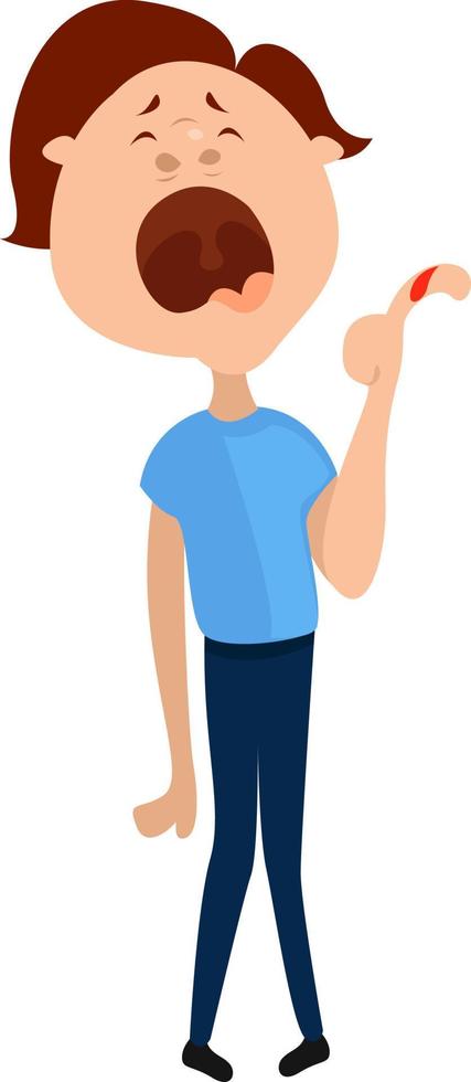Finger prick, illustration, vector on white background