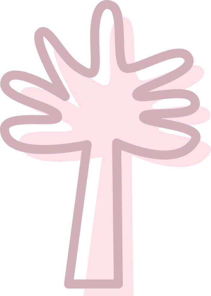 Pink palm tree, illustration, vector, on a white background. vector
