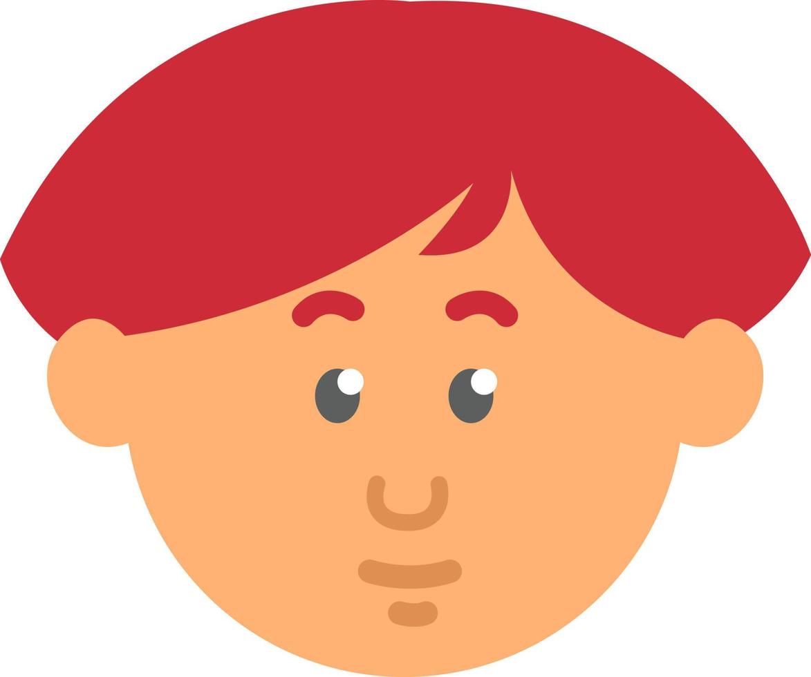 Boy with dark pink hair, illustration, vector on a white background.