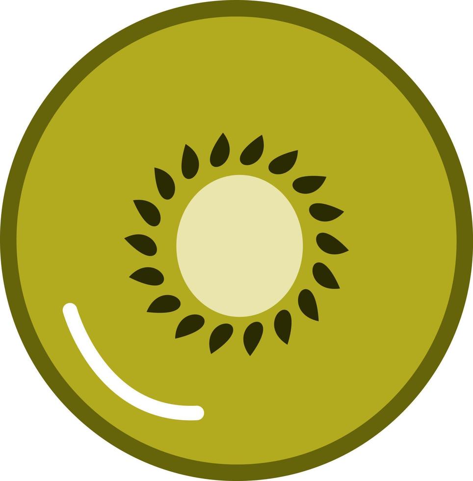 Slice of kiwi, illustration, vector, on a white background. vector