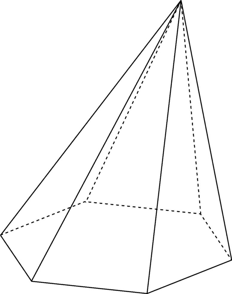Skewed Hexagonal Pyramid, vintage illustration vector