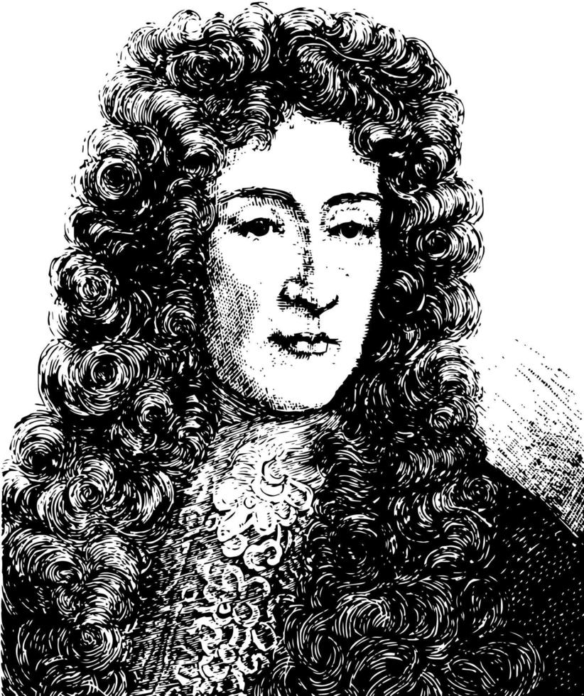 james ii de inglaterra, ilustración vintage vector