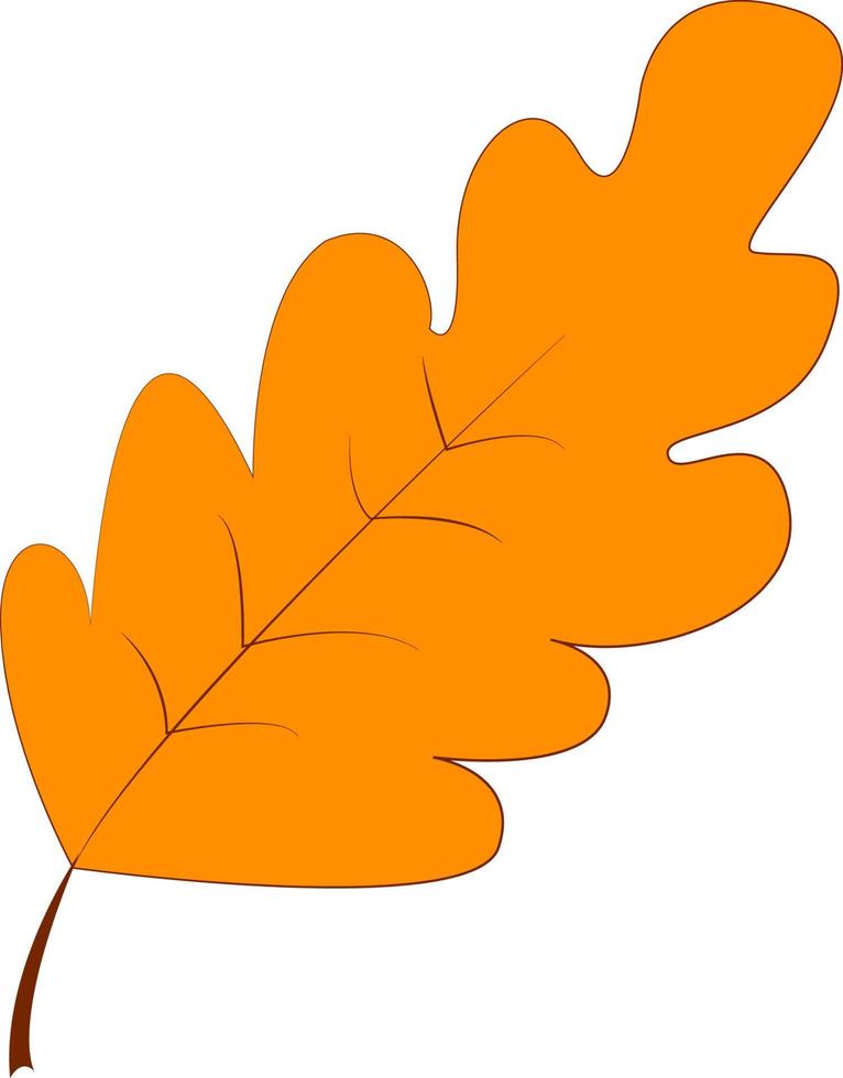 Orange leaf, illustration, vector on white background.