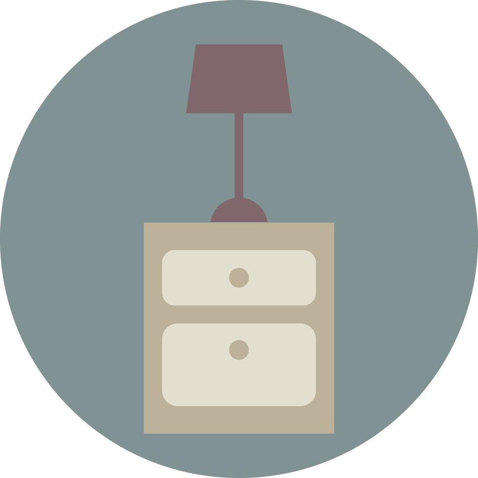 Bedside table with lamp, illustration, on a white background. vector