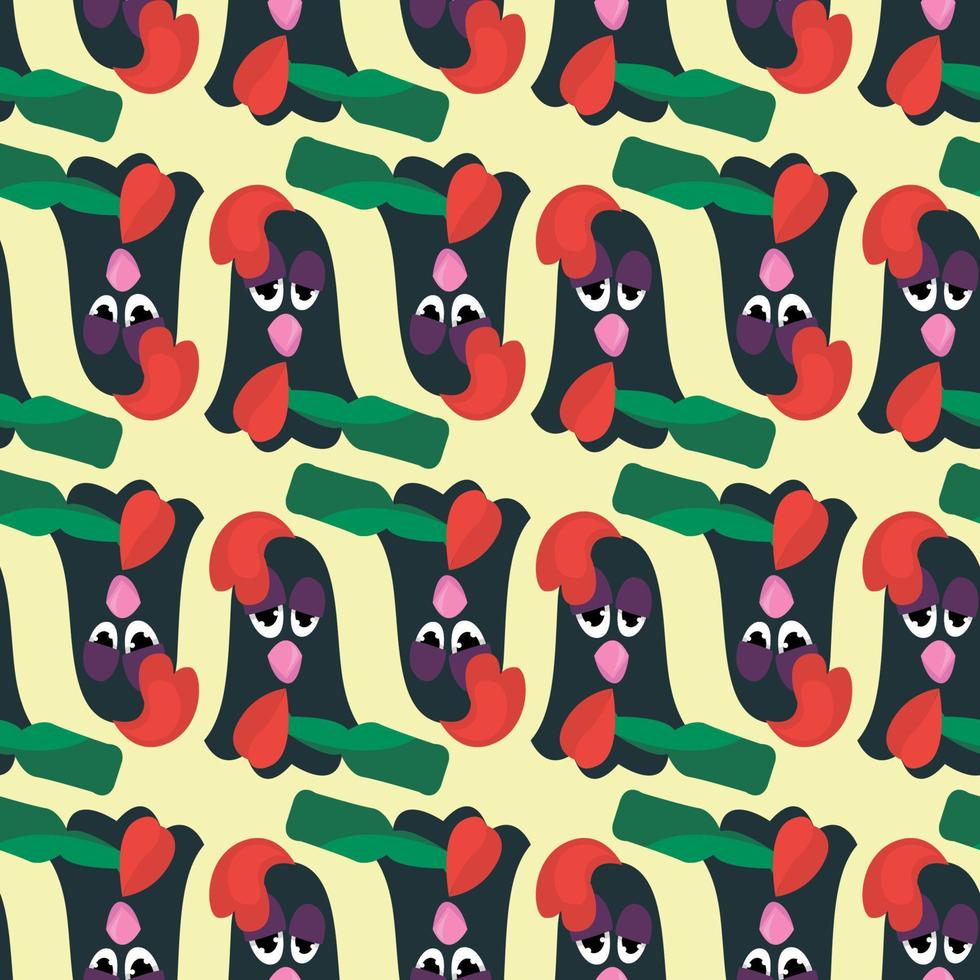 Chicken pattern , illustration, vector on white background