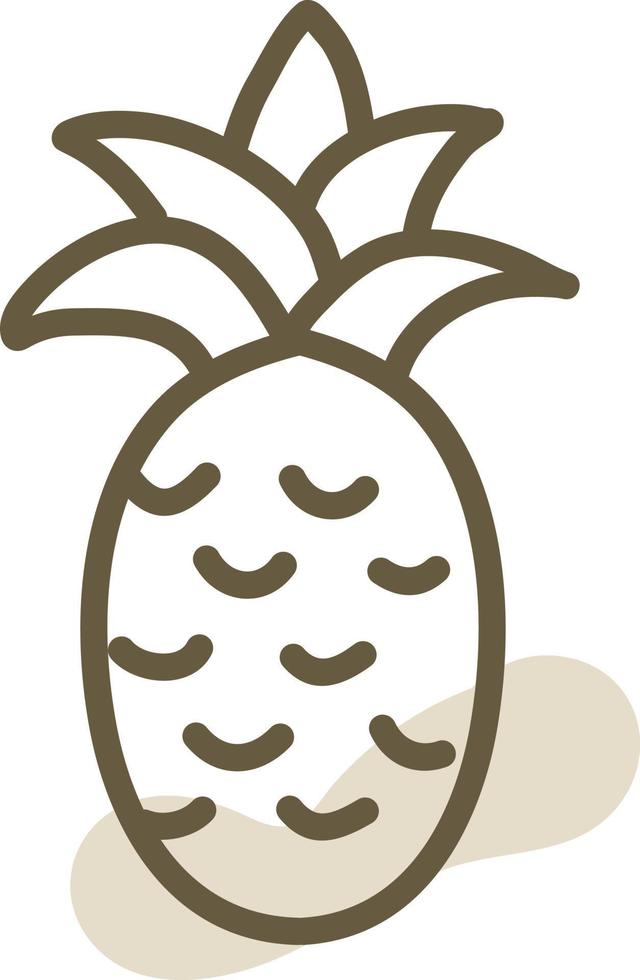Fruta de piña, ilustración, vector sobre fondo blanco.