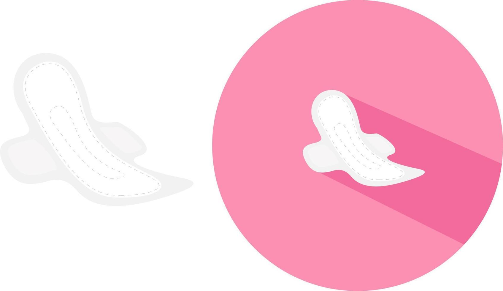 Sanitary pad ,illustration, vector on white background.