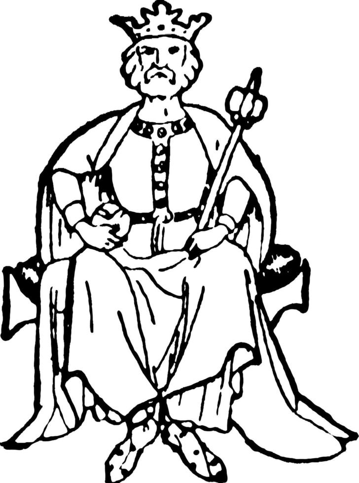 King, vintage illustration vector