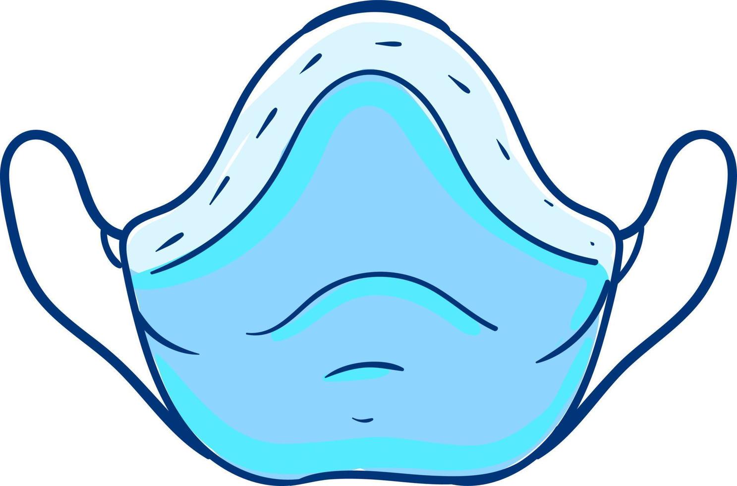 Blue medical mask, illustration, vector on white background