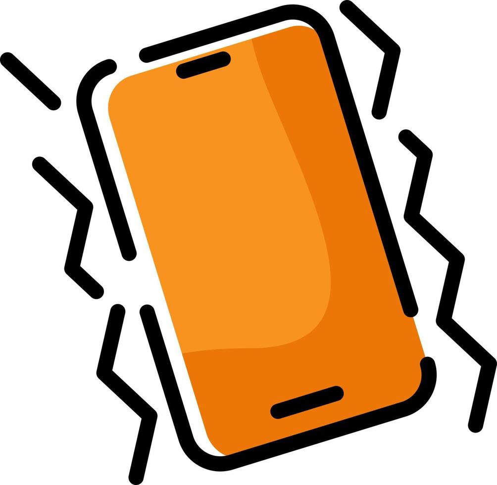 Mobile on vibrate, illustration, vector on a white background.