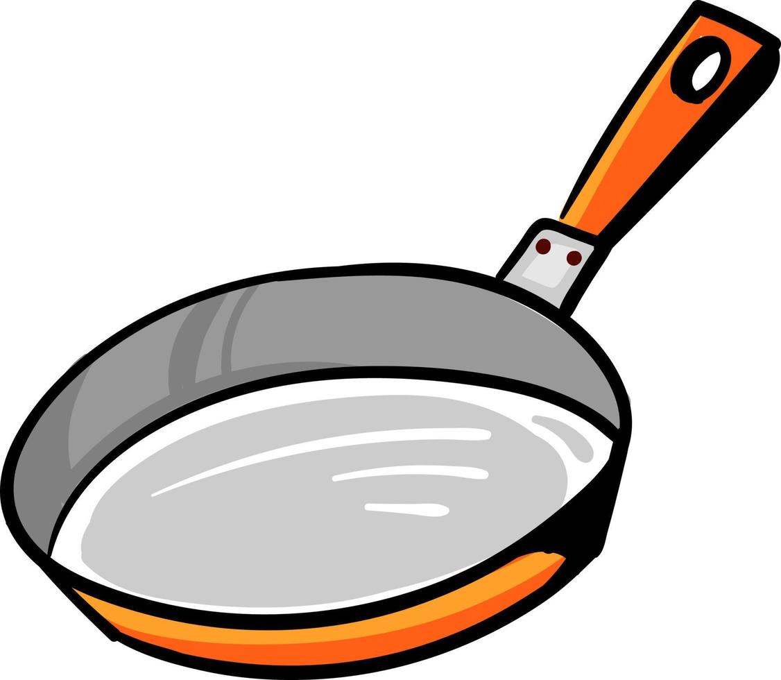 Orange pan, illustration, vector on white background