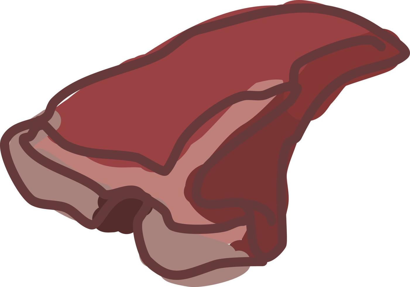 Bone steak, illustration, vector on white background.