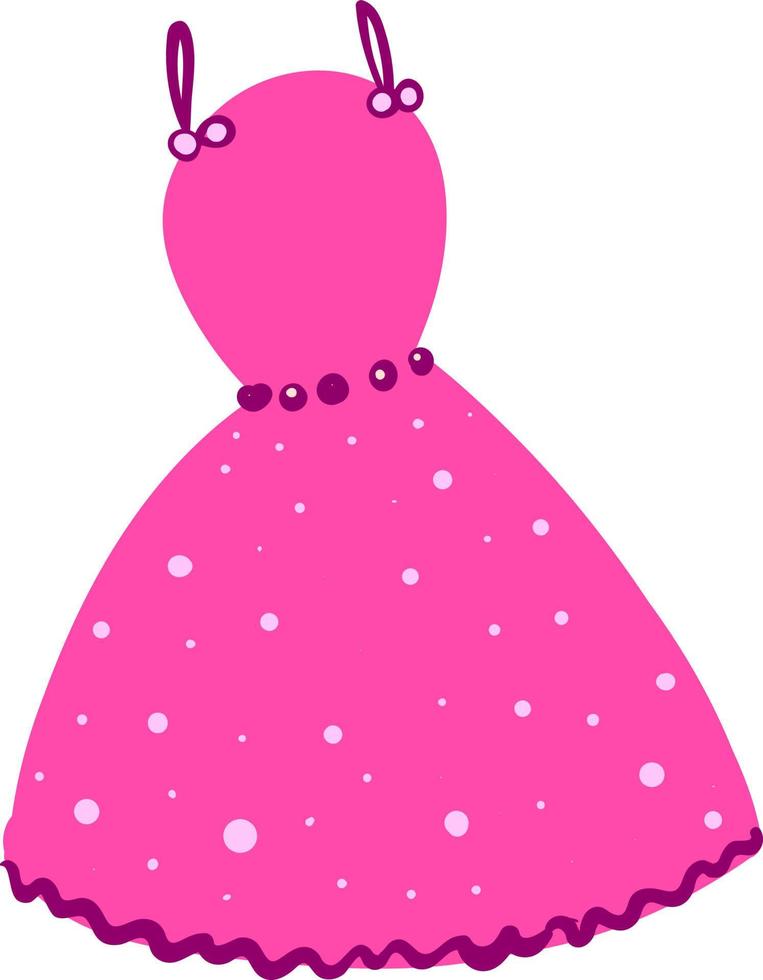 vestido de mujer rosa, ilustración, vector sobre fondo blanco.