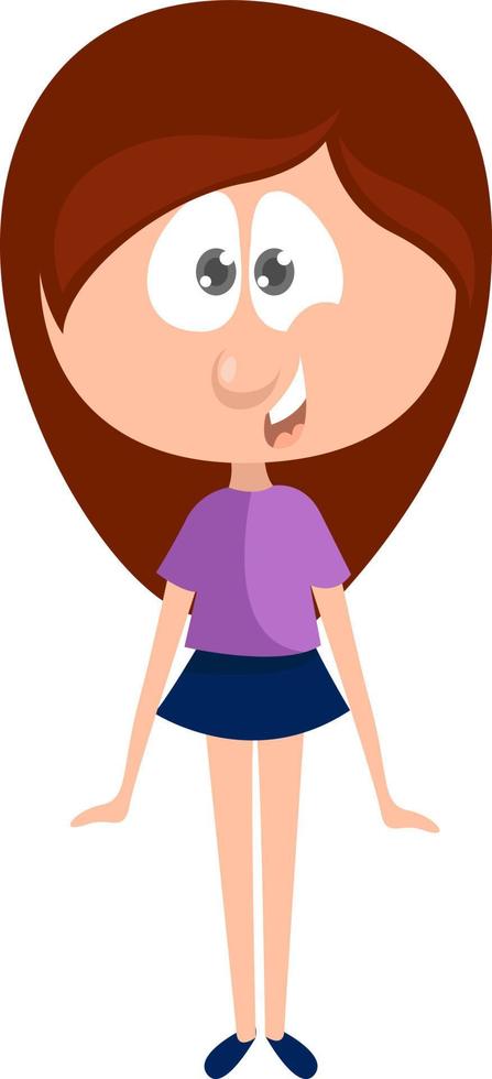 Girl in skirt ,illustration,vector on white background vector