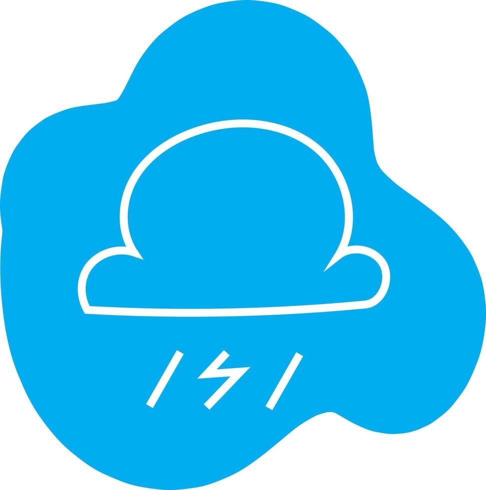 Thunderstorm with wind, icon illustration, vector on white background