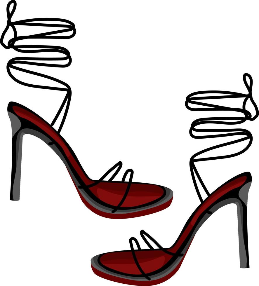 Tacones rojos, ilustración, vector sobre fondo blanco.