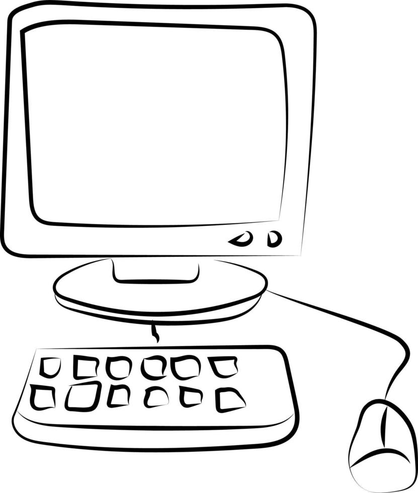 Pc drawing, illustration, vector on white background. 13510241 Vector ...