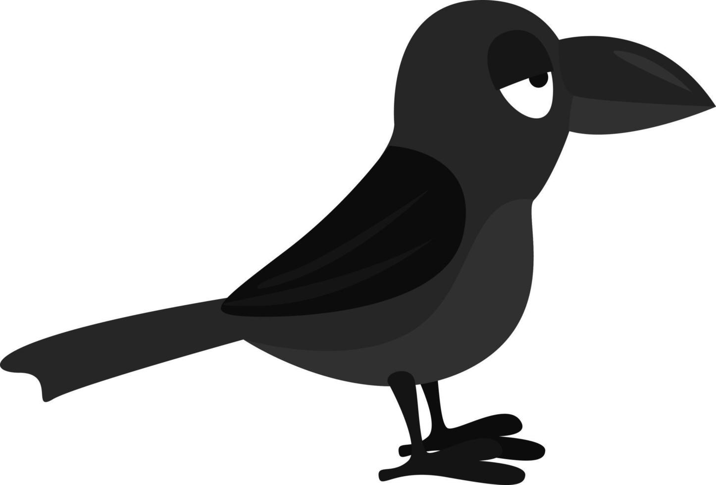 cuervo negro, ilustración, vector sobre fondo blanco