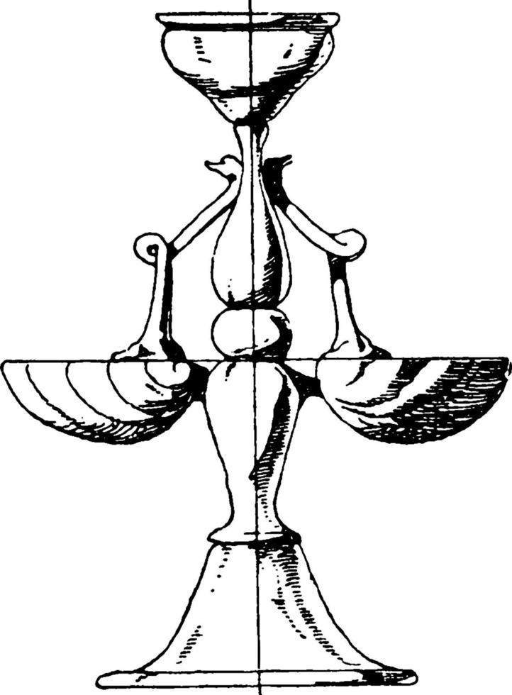 Spiced-Frame Salt-Celler, vintage illustration. vector
