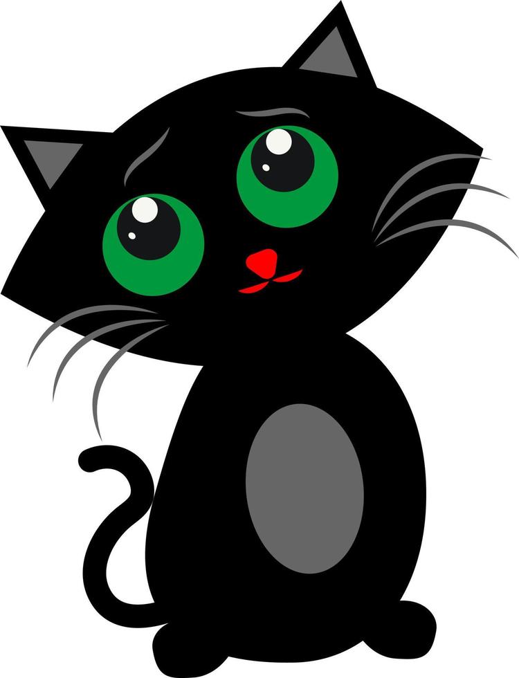 gato romántico, ilustración, vector, sobre un fondo blanco. vector