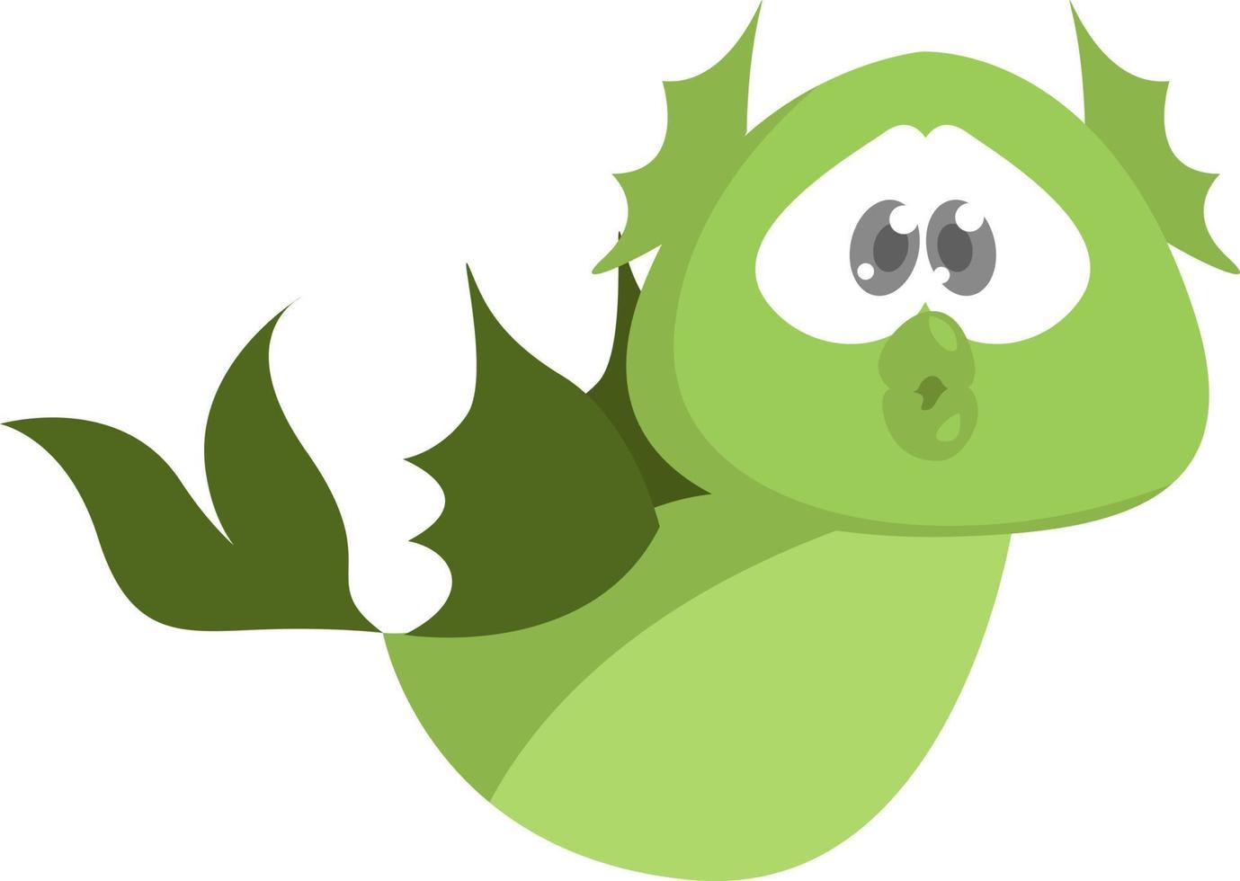 Green Seahorse , illustration, vector on white background
