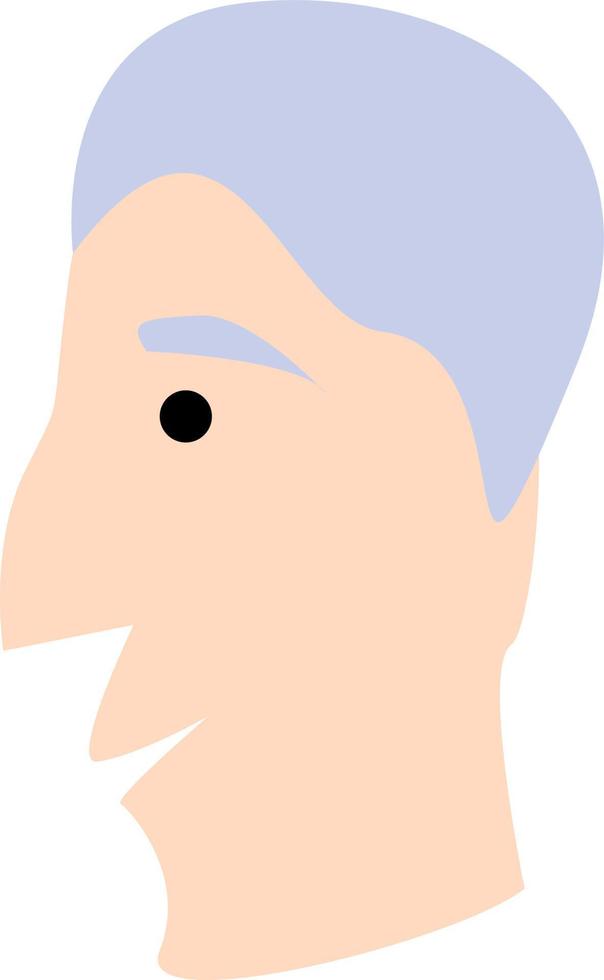 hombre con el pelo corto de color púrpura, ilustración, vector, sobre un fondo blanco. vector