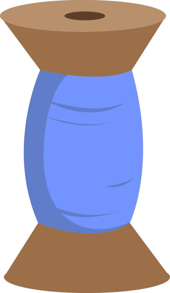 Blue thread, illustration, vector on white background.