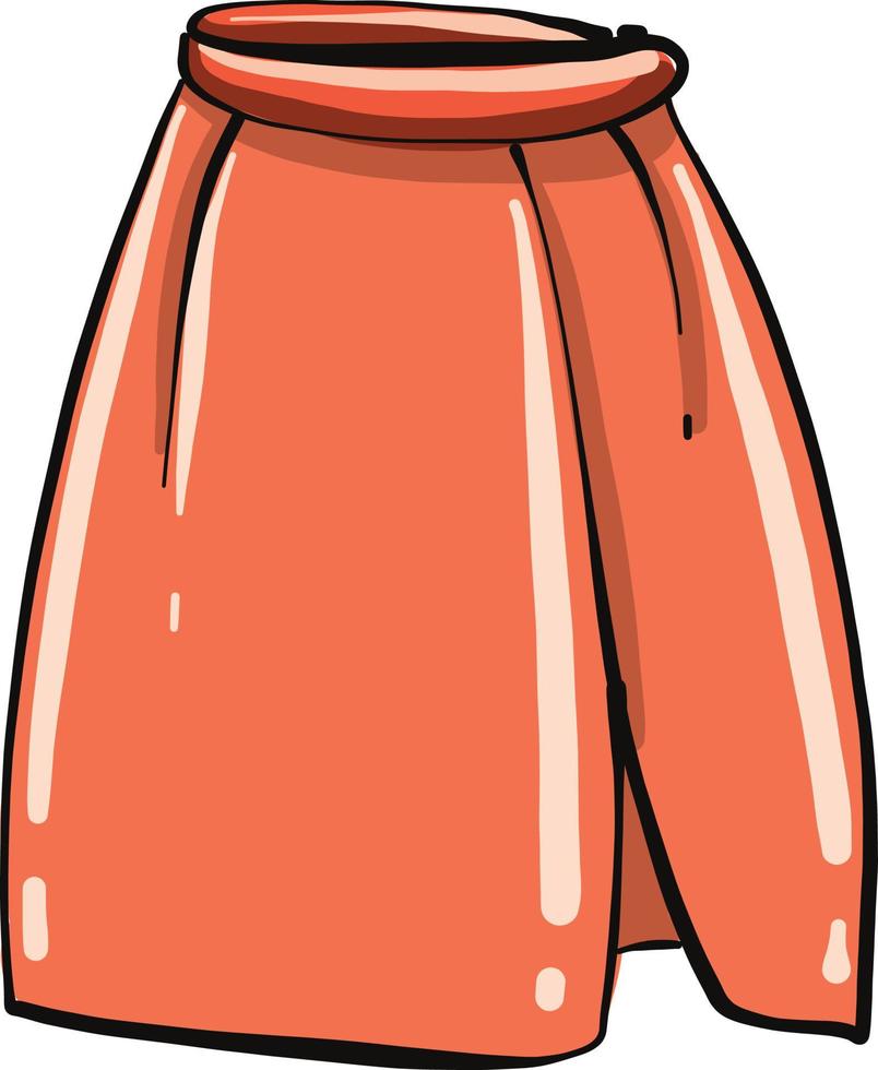 Orange skirt with a hole, illustration, vector on white background.