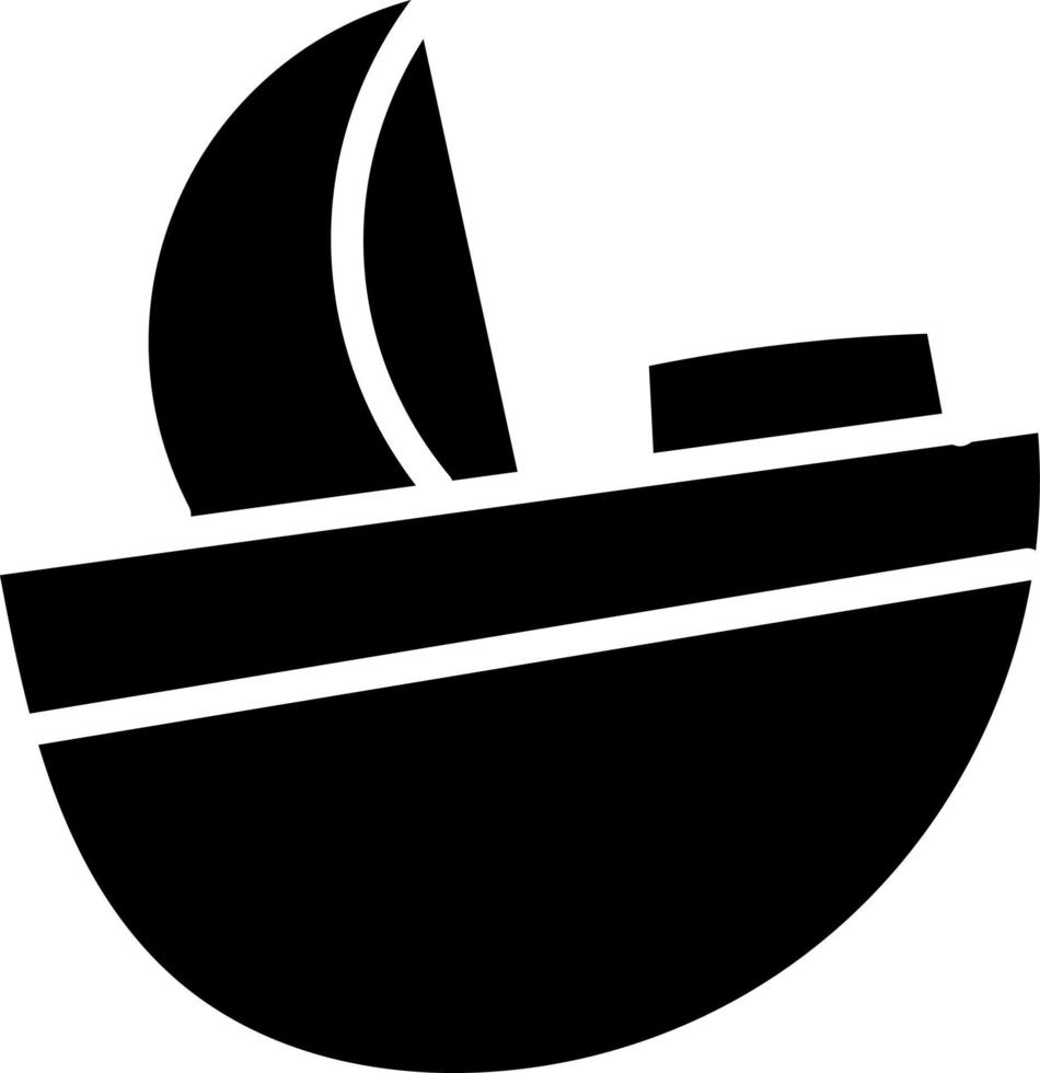 Round shaped ship, illustration, vector on white background.
