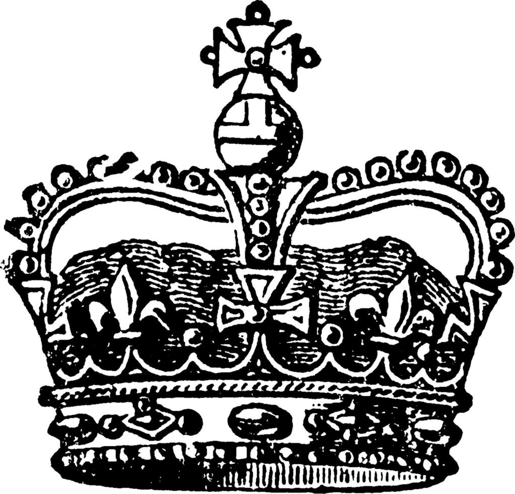 Crown, vintage illustration. vector