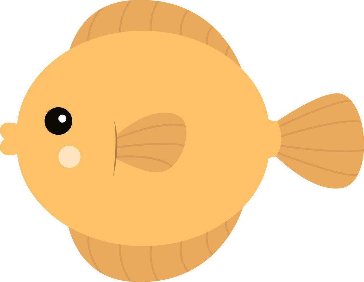 Yellow fish, illustration, vector on white background.