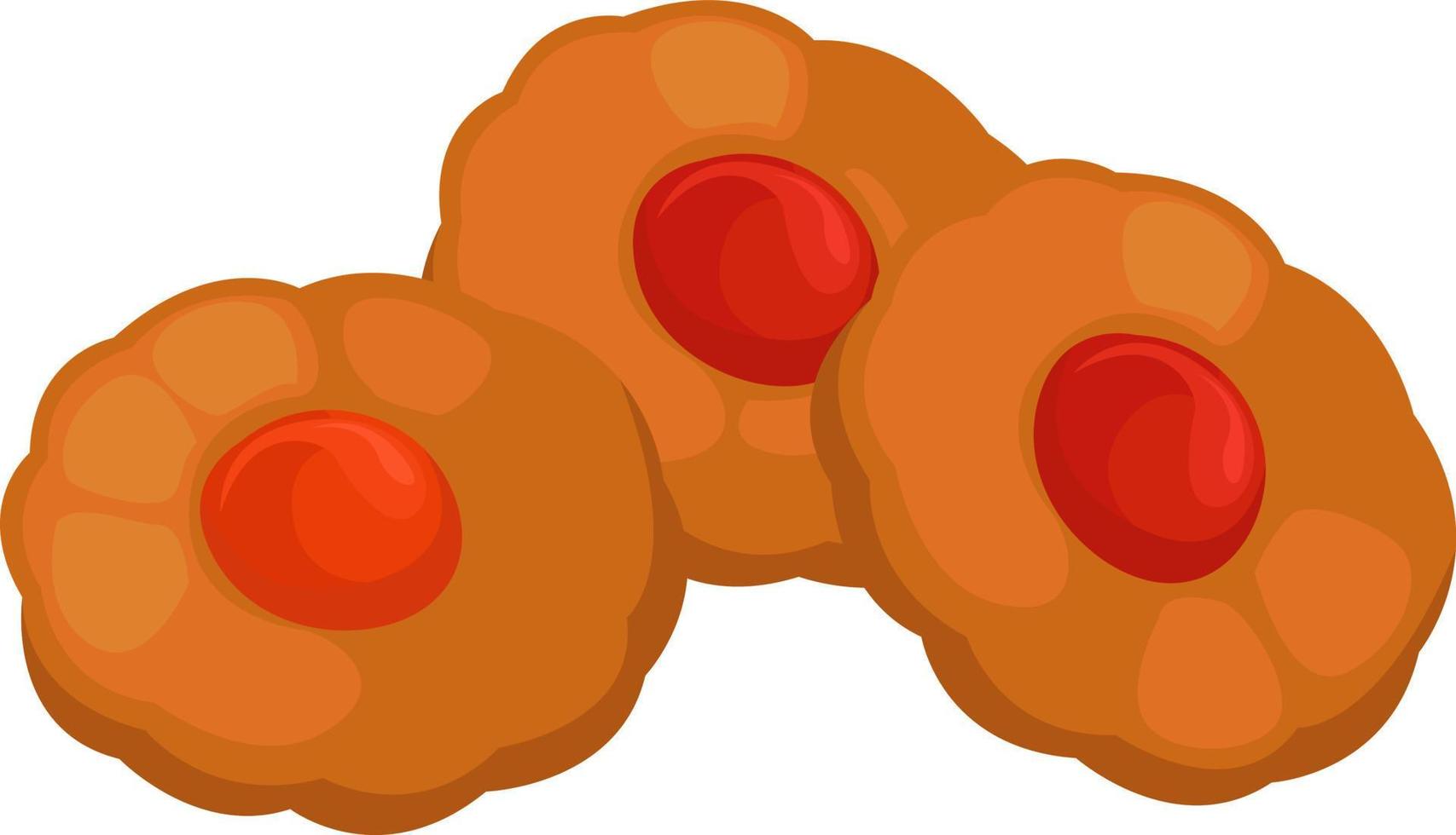 Cookies with jam, illustration, vector on white background
