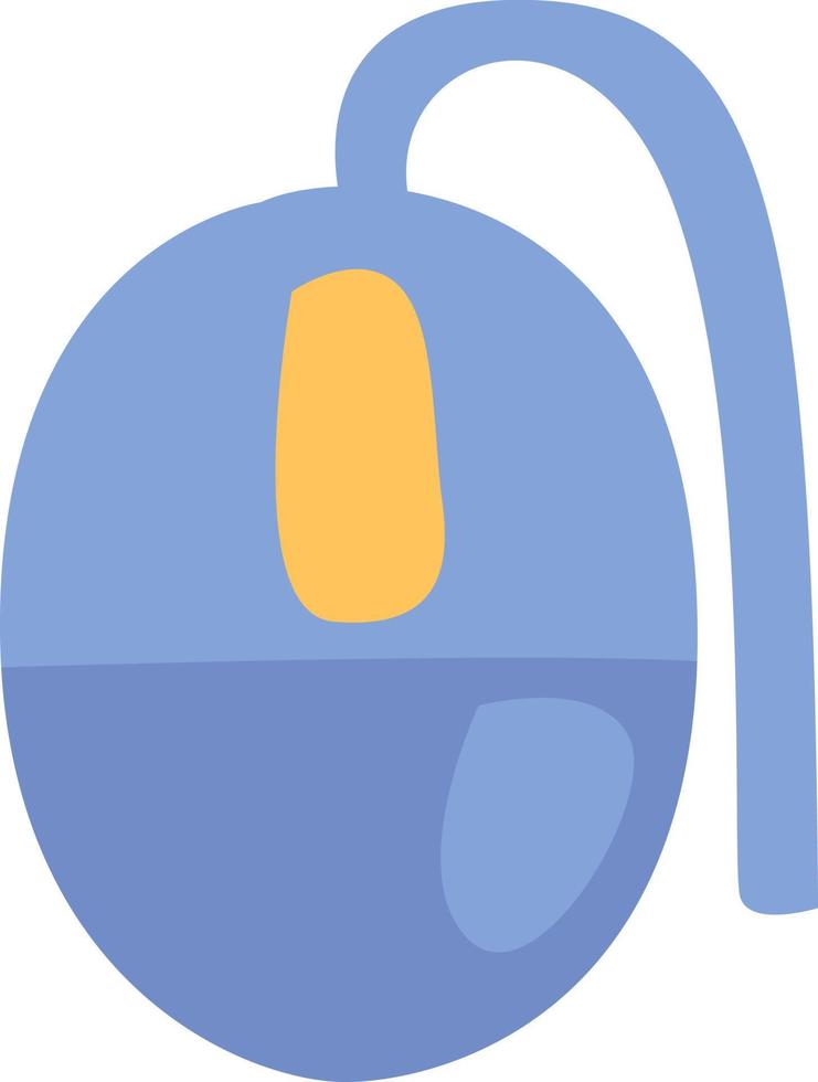 ratón pc azul, ilustración, vector, sobre un fondo blanco. vector