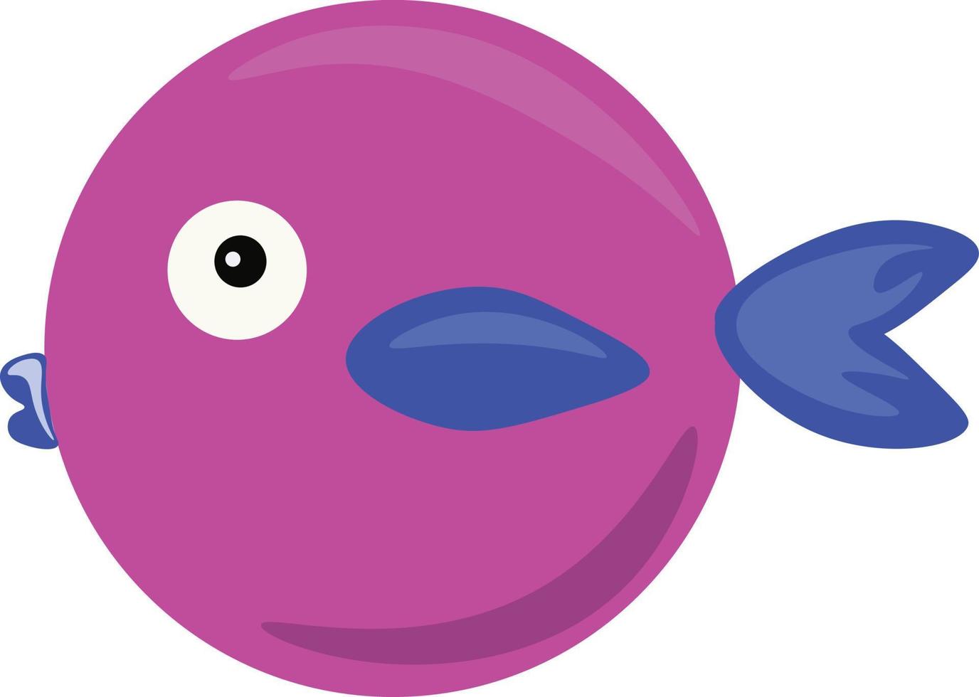 Pink fish, illustration, vector on white background.