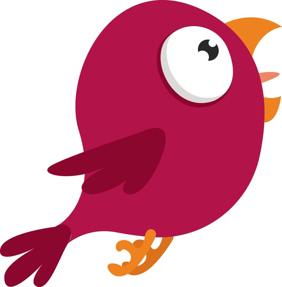 Bird in panic, illustration, vector on a white background.