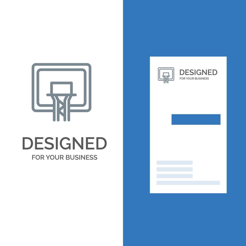 tablero de baloncesto tablero de baloncesto diseño de logotipo gris y plantilla de tarjeta de visita vector